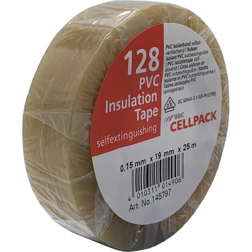 Cellpack TAPE PVC 128 19MMX25M TRANSP.