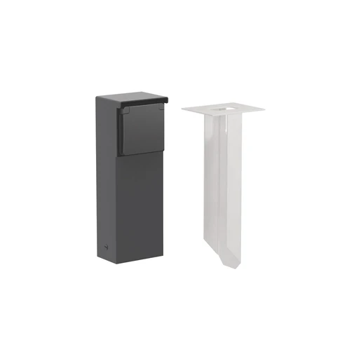 Niko New Hydro tuinpaal randaarde grondpin 83x68mm 1 contactdozen Mat zwart IP55 761-36815