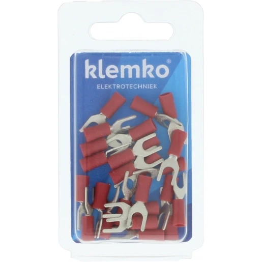 Klemko Blister verpakte Geïsoleerde Vorkkabelschoen M4 voor draad 0