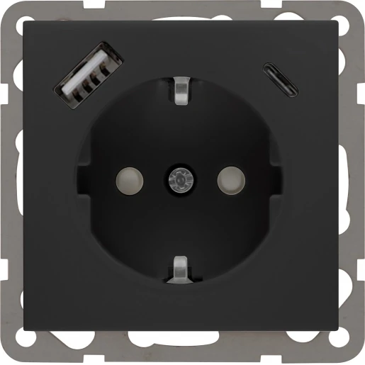 Peha wandcontactdoos met usb-laadstation 3,4a inbouw zwart 00034462