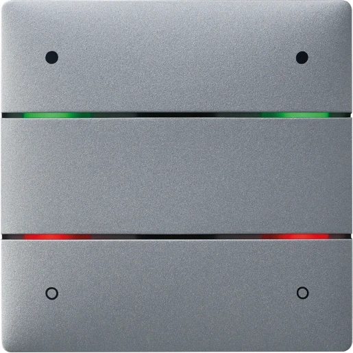 Theben KNX-iON Tastsensor met geïntegreerde temperatuur KNX 4-voudig zilver met tekstv inbouw IP20 RAL 9006 4969254