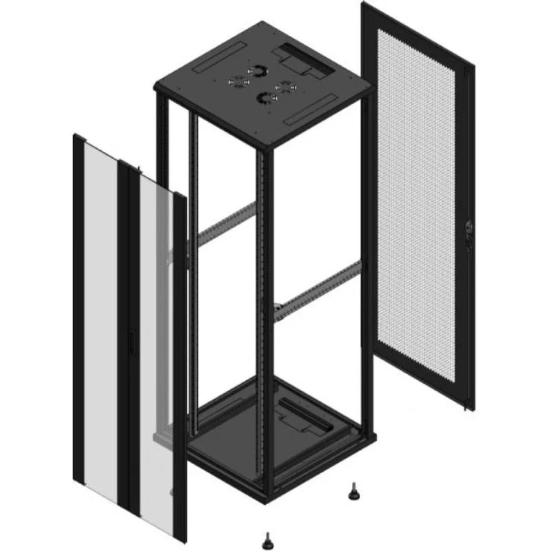 Gigamedia Vloer patchkast AV dubbel VER AR enkel PER EX 19" 47HE 800x800mm Zwart GGM 704788PVDPPSEX