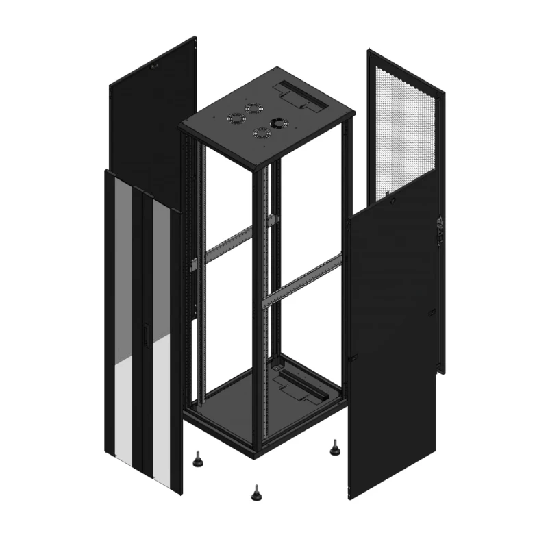Gigamedia Vloer patchkast AV dubbel VER AR enkel PER 19" 42HE 600x800mm Zwart GGM 704268PVDPPS