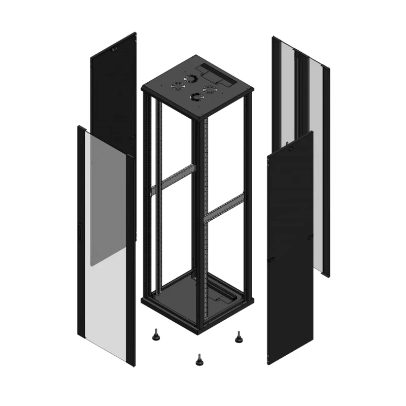 Gigamedia Vloer patchkast AV enkel VER AR dubbel VER 19" 42HE 600x600mm Zwart GGM 704266PVSPVD
