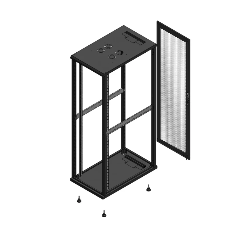 Gigamedia Vloer patchkast SP AR enkel PER EX 19" 42HE 600x1000mm Zwart GGM 7042610SPPPSEX