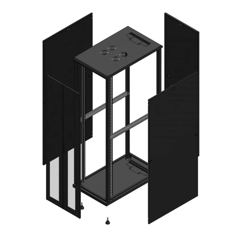 Gigamedia Vloer patchkast AV dubbel PER PAR 19" 42HE 600x1000mm Zwart GGM 7042610PPDPAR
