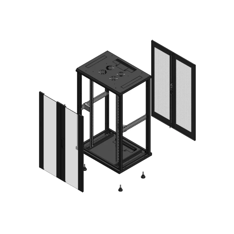 Gigamedia Vloer patchkast AV dubbel VER AR dubbel PER EX 19" 26HE 800x600mm Zwart GGM 702686PVDPPDEX