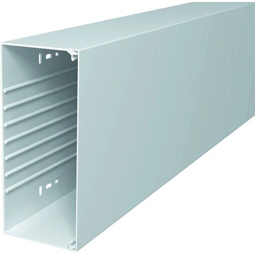 OBO WDK wandkanaal / plafondkanaal 2000x230x100mm PVC Bodemperforatie met deksel wit RAL 9010 6191355
