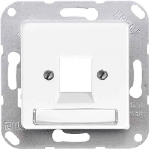 Jung Centraalplaat AMP Modular-Jack 1 connector Met label wit 169-15NWE