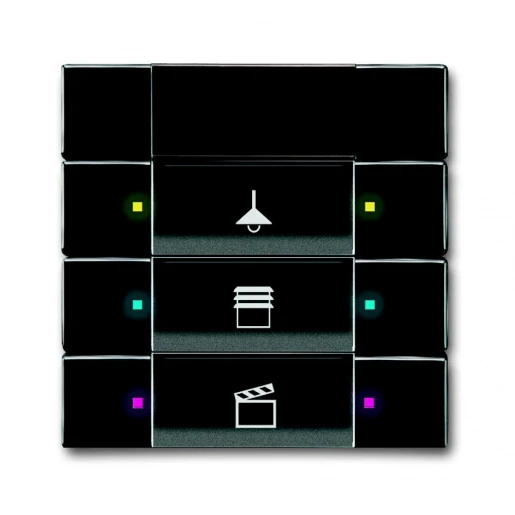 ABB Busch-Jaeger KNX, Future, Carat Tastsensor bussysteem KNX 3-voudig antraciet IP20 RAL 7021 2CKA006135A0142