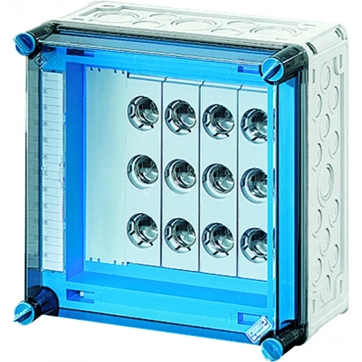 Hensel Enymod Mi Zekeringkast 3P DII E27 op Rail 630a 5P BM2 Schroefzekering 4x25A 300x300x170mm MI 3275