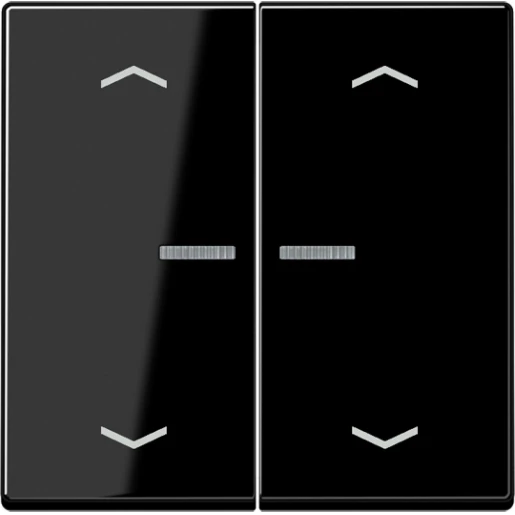 Jung A range home stuurafdekking slagvast pijl a500 2-voudig Glanzend zwart RAL 9005 BTA17102BFPSW