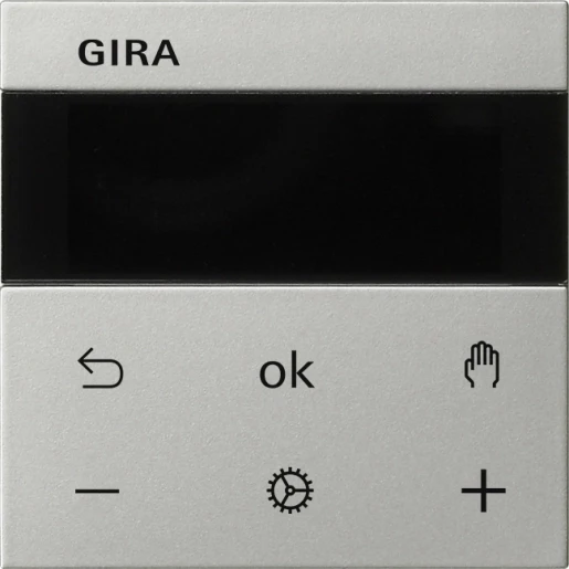 Gira System 55 s3000 ruimtetemperatuurregelaar display edelstaal enkelvoudig RVS 5393600