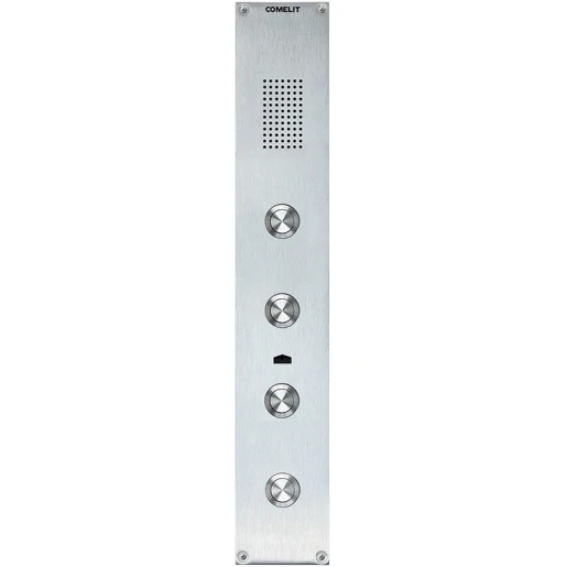 Comelit Adam Audio deurstation traditioneel 4 beltoetsen zilver IP54 Inbouw (stucwerk) AD5004
