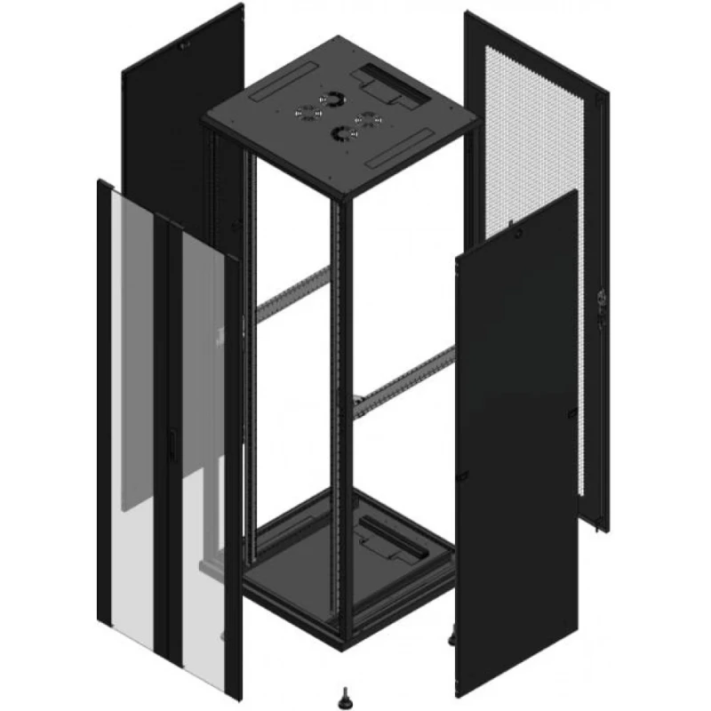 Gigamedia Vloer patchkast AV dubbel VER AR enkel PER 19" 47HE 800x800mm Zwart GGM 704788PVDPPS
