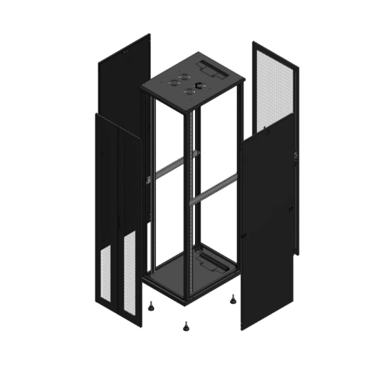 Gigamedia Vloer patchkast AV dubbel PER AR enkel PER 19" 47HE 600x800mm Zwart GGM 704768PPDPPS