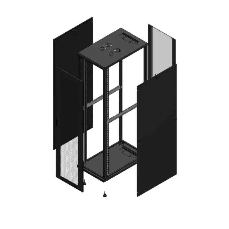Gigamedia Vloer patchkast AV enkel PER AR enkel VER 19" 47HE 600x1000mm Zwart GGM 7047610PPSPVS