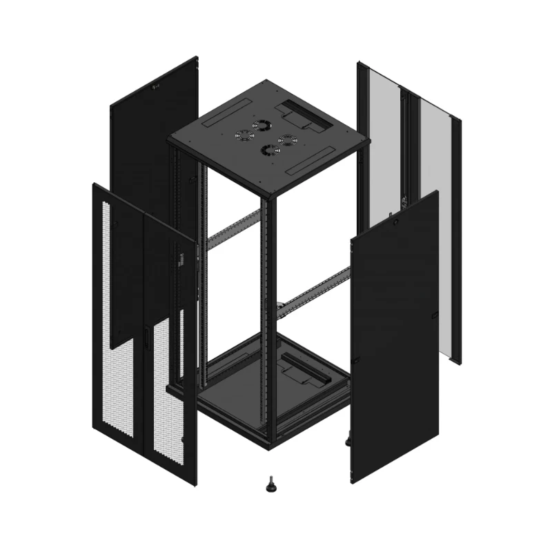 Gigamedia Vloer patchkast AV dubbel PER AR dubbel VER 19" 36HE 800x800mm Zwart GGM 703688PPDPVD