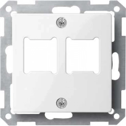 Merten System-M Inzetplaat RJ45 UAE/IAE Centraalplaat 2 connectoren Zonder label wit MTN291619