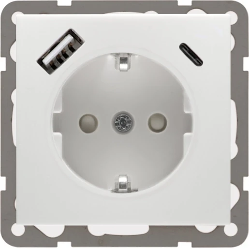 Peha wandcontactdoos met usb 3,4a inbouw aluminium 00244172