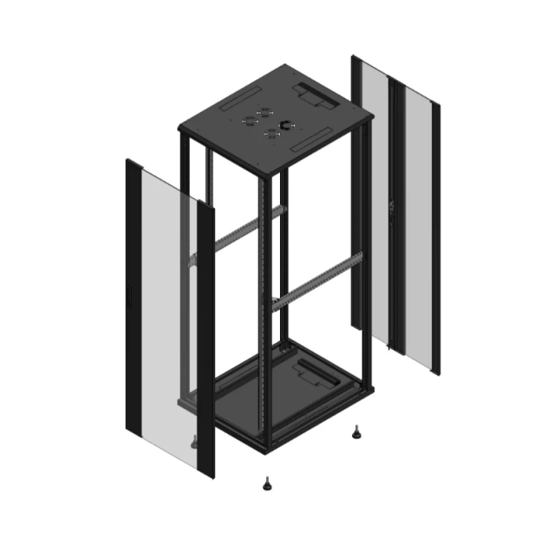 Gigamedia Vloer patchkast AV enkel VER AR dubbel VER EX 19" 47HE 800x1000mm Zwart GGM 7047810PVSPVDEX