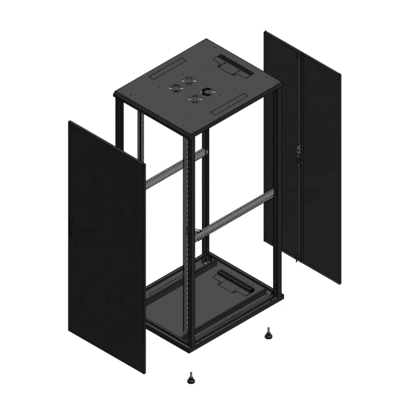 Gigamedia Vloer patchkast AV enkel TOL AR dubbel TOL EX 19" 42HE 800x1000mm Zwart GGM 7042810PTSPTDEX