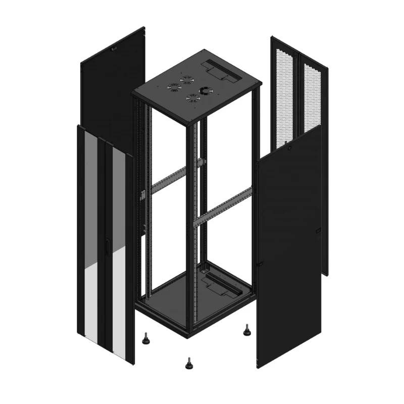 Gigamedia Vloer patchkast AV dubbel VER AR dubbel PER 19" 42HE 600x800mm Zwart GGM 704268PVDPPD