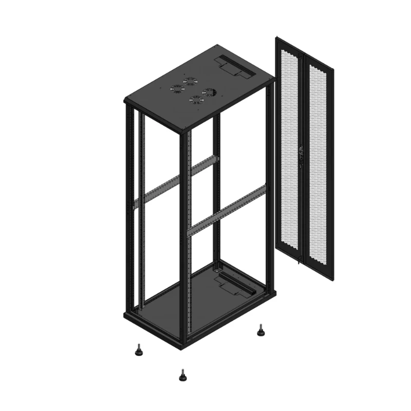 Gigamedia Vloer patchkast SP AR dubbel PER EX 19" 42HE 600x1000mm Zwart GGM 7042610SPPPDEX