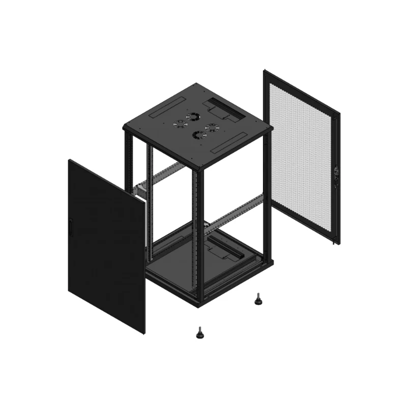 Gigamedia Vloer patchkast AV enkel TOL AR enkel PER EX 19" 26HE 800x800mm Zwart GGM 702688PTSPPSEX
