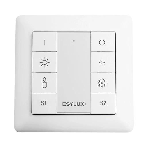 Esylux MULTI-SERIES Impulsgever push button x8 TW 8-voudig wit inbouw IP20 RAL 9003 EO10431388