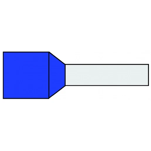 Klemko adereindhuls 2,5mm² 8mm Geïsoleerd Blauw