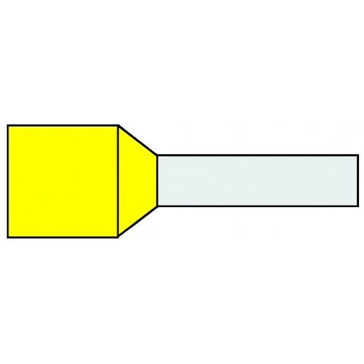 Klemko adereindhuls 1mm² 12mm Geïsoleerd Geel
