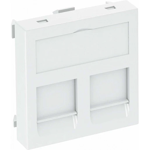 OBO DTG Data techniek drager Type C PC Inbouwkap data-connector Basiselement met centrale afdekplaat Met label wit 6119214