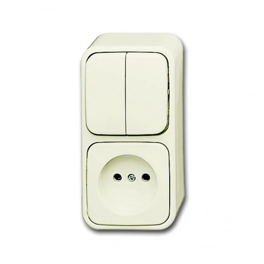 ABB Busch-Jaeger AP combinatie wandcontactdoos serie ap opbouw wit IP20 2CKA001642A0156