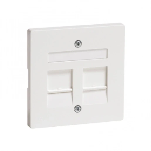 Peha Dialog Afdekking draagframe 600 MJ1 tot 600MJ12 Modular-Jack 2 connectoren Met label aluminium 00318711
