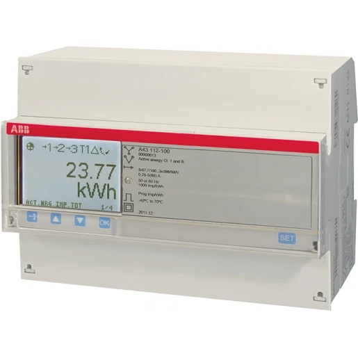 ABB Energiemeter 3 fase direct 80A 3x57/100 ... 288/500V AC klasse B Pu