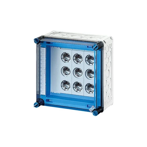 Hensel Enymod Mi Zekeringkast 3P DIII E33 op Rail 400a 5P BM2 Schroefzekering 3x63A 300x300x170mm MI 3284