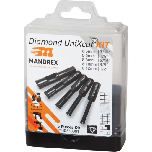 Mandrex Unixcut diamand boor set 18008001