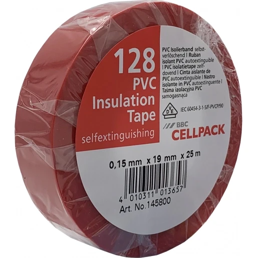 Cellpack TAPE PVC 128 19MMX25M ROOD