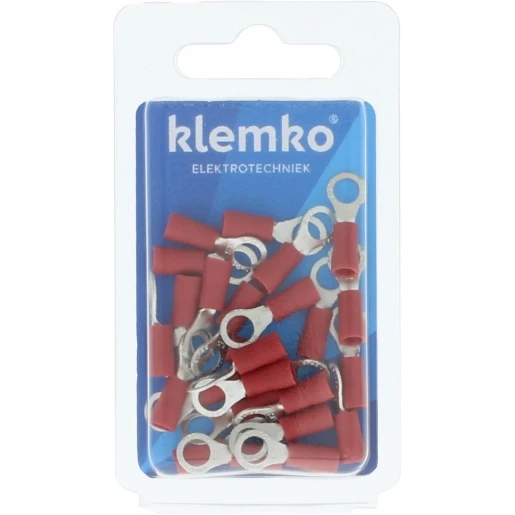 Klemko Blister verpakte Geïsoleerde Ringkabelschoen M6 voor draad 0,5-1,5mm2