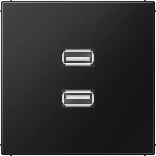 Jung LS range afdekking ls990 matzwart 2x usb MALS1153SWM