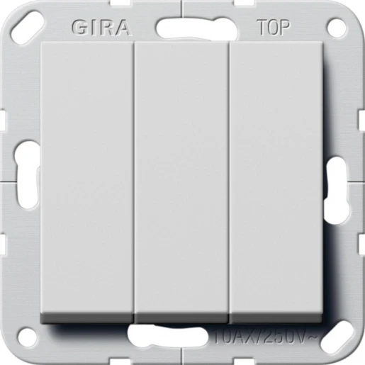 Gira System 55 wipdrukcontact maakcontact inbouw groepen drukcontact Wip Mat grijs 2844015