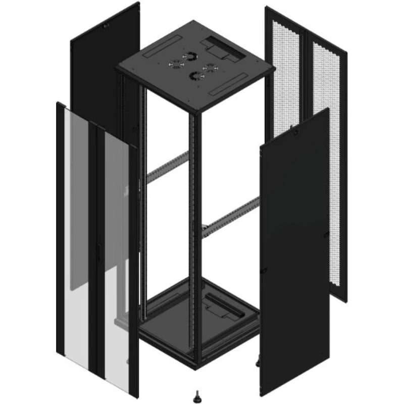 Gigamedia Vloer patchkast AV dubbel VER AR dubbel PER 19" 47HE 800x800mm Zwart GGM 704788PVDPPD