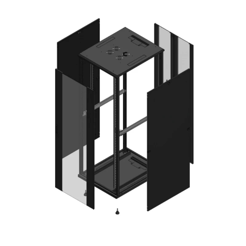 Gigamedia Vloer patchkast AV enkel VER AR dubbel VER 19" 47HE 800x1000mm Zwart GGM 7047810PVSPVD