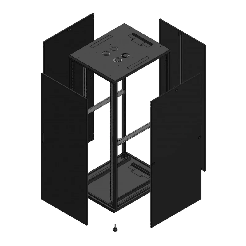 Gigamedia Vloer patchkast AV enkel TOL AR dubbel TOL 19" 42HE 800x1000mm Zwart GGM 7042810PTSPTD
