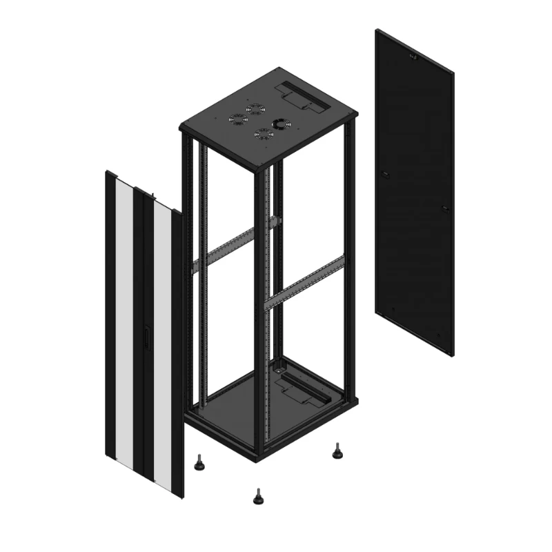 Gigamedia Vloer patchkast AV dubbel VER PAR EX 19" 42HE 600x800mm Zwart GGM 704268PVDPAREX