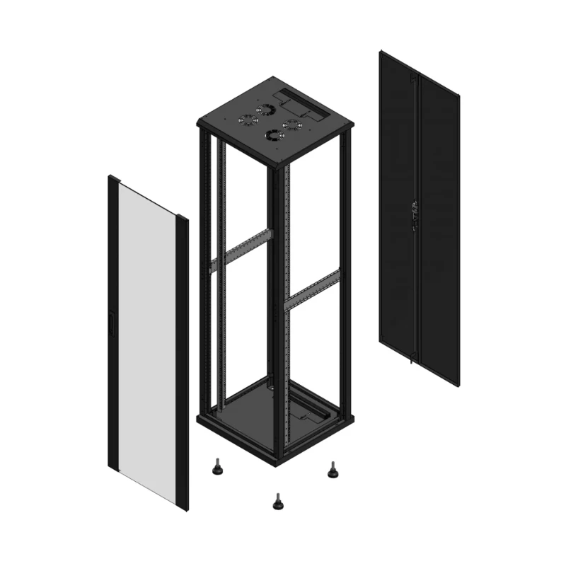 Gigamedia Vloer patchkast AV enkel VER AR dubbel TOL EX 19" 42HE 600x600mm Zwart GGM 704266PVSPTDEX