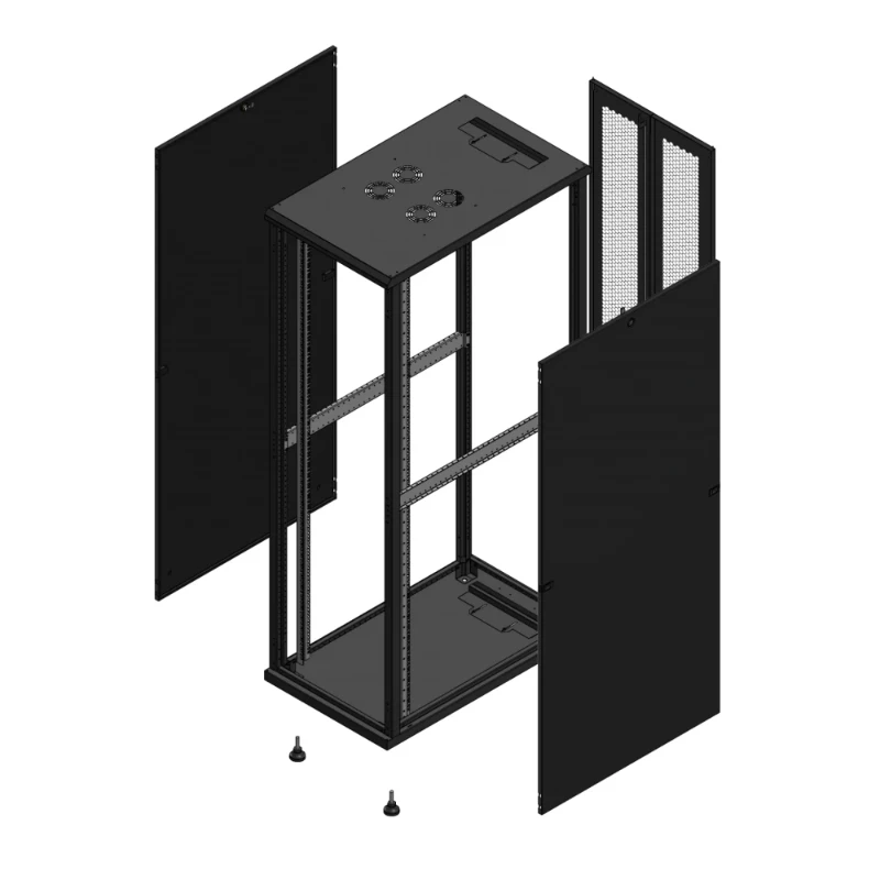 Gigamedia Vloer patchkast SP AR dubbel PER 19" 42HE 600x1000mm Zwart GGM 7042610SPPPD