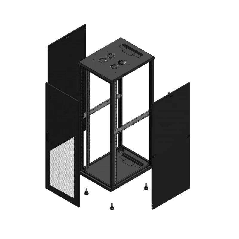 Gigamedia Vloer patchkast AV enkel PER SP 19" 36HE 600x800mm Zwart GGM 703668PPSSP