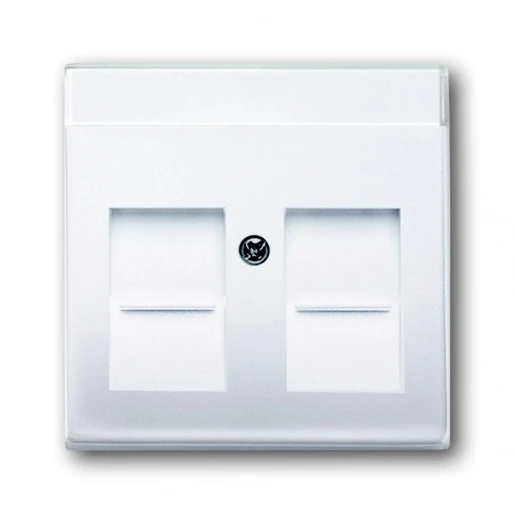 ABB Busch-Jaeger Future, Solo, Axcent, Carat Centraalplaat Jack plug Centraalplaat 2 connectoren Met label wit 2CKA001710A3176